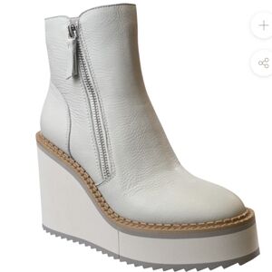 Wedge Ankle Boots Off White New Without Tags